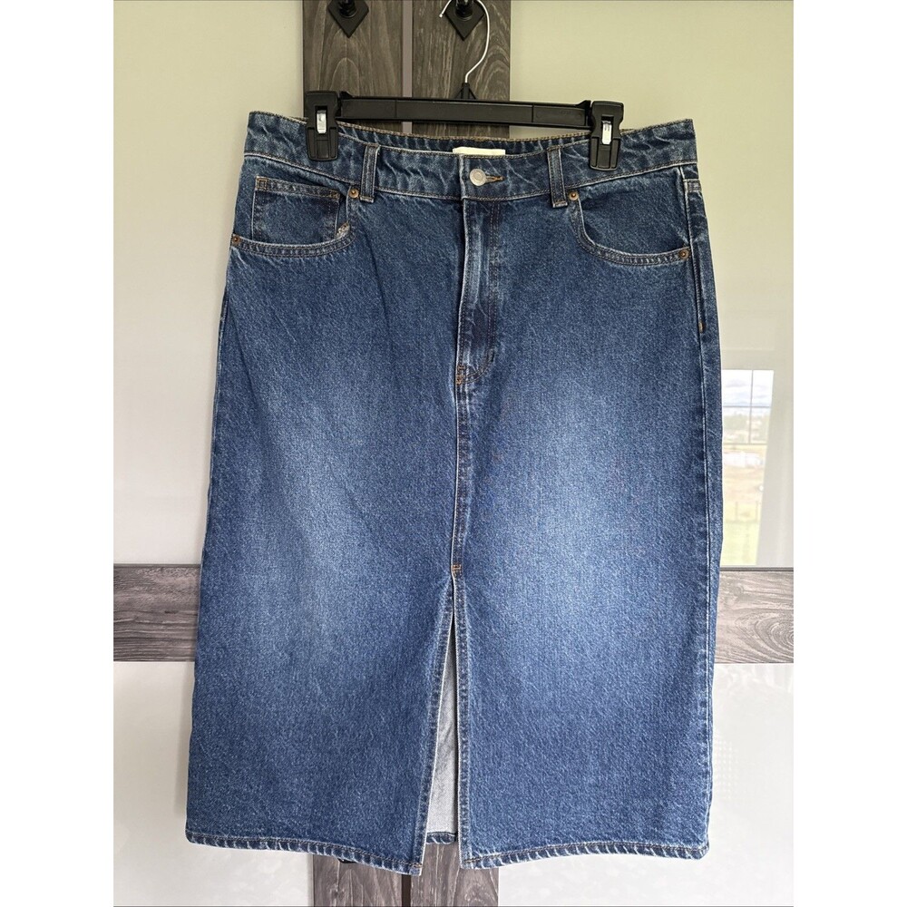 H&M Denim Jean Skit Long Slit Front Woman’s Six 10 NWOT